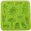 Graziano, Stampo Silicone Estate Spiaggia Mare 12 Forme 8.5cm - 3D, Costume, Mascherina, Palma, Pinne, Occhiali