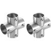 QUARKZMAN 2Pcs Connettore a Croce a 4 Vie per Tubi, Adatto a Tubi da 1 Pollice (25mm) OD in Acciaio Inossidabile Connettore Strutturale per Tubi Morsetto per Recinzione a Maglie di Catena