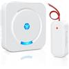 Besimlive Sensore per porta e finestra Allarme per porta Campanello senza fili Contatto per finestra Portata wireless 150 M, 58 suonerie con display LED e sensore magnetico