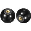 QUARKZMAN 5pz Manopole Sfera Filettate, Manopola Sfera Termoindurente Filettatura Femmina M8 da 40mm Dia Manopola Sfera Funzionamento Tonda Inserto Rame per Maniglia Leva Macchina, Nero