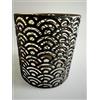 Osasy Paralume decorativo in metallo piccolo, nero e oro, design retrò con motivo ondulato, ricambio per lampade da tavolo, da terra e a sospensione