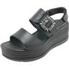 Igi&Co D.CLEA, Sandali con Zeppa Donna, Nero, 37 EU