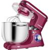Aumate Impastatrice Planetaria, Impastatrice Professionale 8 Litri 1400W, Impastatrice Pizza con Uncino Impastatore, Mescolatore e Frusta Sbattitrice, 6 Velocità Food Mixer (Viola Profondo, 8 Litri)