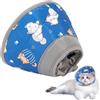Vinuwu Collare Elisabettiano Gatto Morbido,Collare Elisabettiano Cane Regolabile,Collare Protettivo Gatto Cane per Recupero Postoperatorio,Collare Anti Morso o Leccato (Blu, S)