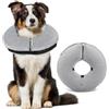 BUYGOO Collare Gonfiabile di Recupero Cane 32-45 cm Collare Elisabettiano Morbido Cani Gatti Collare Protettivo Regolabile Gonfiabile per Cani Recupero dopo Interventi Chirurgici o Ferite, Grigio
