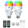 I-SHUNFA Lampadina Ricaricabile USB-C con Telecomando,AC100-240V E27 LED 7W,RGBCCT Dimmerabile Touch Control Lampadine Ricaricabile con Timer e Batteria,2000mAh Luce di Emergenza Esterna con Magnetico,2 Pack