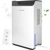 Kitette Deumidificatore,Kitette,Doppio Semiconduttore,Telecomando,Serbatoio Dell'acqua 2L Tubo Scarico1.5m,Sbrinamento Automatico,750ml/giorno Deumidificatore Casa Muffa,Deumidificatore Ambienti,Armadio,Bagno