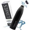 Limes 8® Bottiglia Termica in Acciaio Inossidabile 1L - Bottiglia Isolante, Ermetica, con Doppia Parete Isolante, Adatta a Bevande Frizzanti per Sport, Lavoro e Viaggi (Nero, 1000 ml)