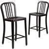 Flash Furniture Sedia da esterno, in acciaio zincato, oro/nero anticato, 48,26 x 40,01 x 92,08 cm