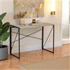 FurnitureR Tavoli consolle da soggiorno, tavolino pieghevole per ingresso, tavolo portaoggetti per corridoio, cornice in MDF e metallo, non richiede montaggio, 100 x 50 x 75 cm, oak