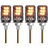 Justech 4 x Indicatore di Direzione per Moto 6LED 12V Micro Mini Luce di Direzione M6 Ambra Impermeabile IP65 Universale per Moto Motocicletta Scooter - E-marked