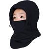 Azarxis Passamontagna Invernale Bambini Cappello da Sci Bambino Cappuccio Termico Caldo Passamontagna da Neve per Bambino Bambina (Nero)