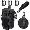 MUCHER Molle Borsa tattica Borsa a tracolla Molle Supporto per Bottiglie Durevole Multifunzionale Cintura Tasche con Tracolla e 3 Ganci per All'aperto Escursionismo, Campeggio Allenamento (Nero)