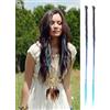 Belle G 2 extension per capelli con clip, per evidenziare le striature, colorate (treccia - blu)