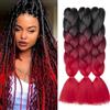 Dcbaboo Extension per Treccine Africane 60cm 300g Extension Treccine Africane Capelli Finti per Treccia Capelli Sintetici 3PCS Jumbo Braiding Hair Extension a Treccia, Nero & Rosso Scuro & Rosso