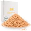 HAARallerliebst Elastici per capelli mini piccoli (250 pezzi, beige, 1 cm), per capelli biondi, con scatola per la conservazione (colore scatola: bianco)
