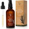 THE OGANICS® Olio di Rosmarino per Capelli Bio - Stimola Crescita e Riduce Caduta - Olio Essenziale Rosmarino, Ricino, Argan e Jojoba - Rosemary Oil for Hair Growth - Bottiglia di Vetro +Pipetta-100ml