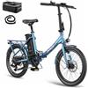 Fafrees F20 LASTING Bici Elettrica, Bicicletta urbana elettrica Pieghevole da 20 Pollici, 7 Velocità, Bici Elettrica da 250 W, Mountain Bike Elettrica per Adulti (Verde Aurora)