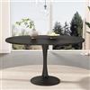 sogesfurniture Tavolo da pranzo ovale allungabile, moderno tavolo da pranzo per 4-6 persone, lunghezza 100/140 x larghezza 100 x altezza 75 cm (nero)
