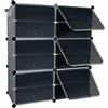 LILIIN Scarpiera fai da te a 2 file, 6 livelli, in plastica, con chiusura magnetica, organizer modulare, per armadio, corridoio, camera da letto, ingresso, 82 x 32 x 93 cm