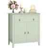 HOMCOM Credenza, mobile moderno con cassetto, ripiano regolabile e tiranti in PU per soggiorno, sala da pranzo, cucina, verde chiaro