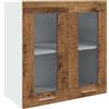 HETFTJN Credenza Soggiorno Mobile Cucina Dispensa Mobiletto Bagno Salvaspazio Mobile da Cucina - Pensile da Cucina con Anta in Vetro Legno Antico 60x31x60 cm per Camera Da Letto Cucina Bagno Esterno