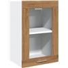 HETFTJN Credenza Soggiorno Mobile Cucina Dispensa Mobiletto Bagno Salvaspazio Mobile da Cucina - Pensile Vetro Rovere Artigianale 40x31x60 cm Legno Multistrato per Camera Da Letto Cucina Bagno Esterno