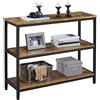 Yaheetech Tavolo Consolle Ingresso Mobile Ingresso con 3 Ripiani Tavolo Console Stretto Industriale in Legno e Metallo Tavolino Salvaspazio da Divano Corridoio Soggiorno 101 x 35 x 80 cm