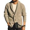 babao Cardigan da uomo con collo sciallato e bottone, cardigan con tasche, 2, M