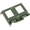 KALEA-INFORMATIQUE Scheda controller PCIe 3.0 x8 a 2 porte SSD U2 U3 a 68 pin SFF-8639 con bridge PI6C20400BLE Velocità di trasmissione 4GB/s per porta