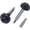 Marcopol 30 viti Torx in metallo per tetti, 4,8 x 35 mm, viti autoperforanti verniciate con rondelle EPDM (30, grigio antracite RAL 7016)