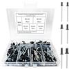 ROLMZJX 180 rivetti in alluminio nero ciechi rivetti, Rivetti Ciechi con Testa Tonda Piatta in 6 Misure M4/M3.2 X 8 mm, M3.2 X 10, M3.2/M3/M2,4 X 6 mm
