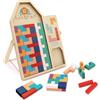OYIWINMI Puzzle 3D di Legno Tetris,Giochi Montessori per bambini di 3 4 5 6 anni,Promuovere l'immaginazione spaziale e il pensiero logico dei bambini.