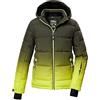 killtec Bambini e ragazzi Giacca da sci/giacca da sci trapuntata con cappuccio e paraneve KSW 382 BYS QLTD JCKT, neon blue, 164, 42453-000