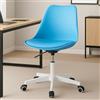 BAKAJI Sedia da Ufficio Scrivania Ergonomica Design Moderno con Altezza Regolabile e Cuscino Imbottito ad Alta Densità, Seduta Girevole con Ruote Piroettanti, Ideale per Casa, Studio (Blu)