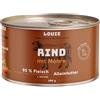 LOUIE Cibo umido per cani, manzo e carote, 200 g, ingredienti naturali al 100%, senza conservanti, mangime completo con 95% carne di manzo, calcio e fosforo, nutrizione per cani a pieno titolo, EU