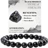 Bivei Ossidiana nera - Forza - signora braccialetto perline 8mm semiprezioso cristallo naturale elastico elastico cristallo accessori regalo di yoga Large