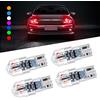 Sidaqi 4PCS T10 168 W5W LED Cupola a cuneo per auto 3030 SMD 8 LED Decodifica della corrente costante continua Luce di lettura per auto a LED Luce targa Fanale Posteriore Tronco 12-24V Universale-rosso