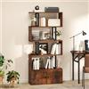 YITAHOME Libreria, Scaffale Industriale con Ante, Scaffalatura in legno e Metallo, Scaffali alti da Pavimento, Mobiletto Espositivo, per Camera da letto, Soggiorno, Ufficio Domestico, Marrone Vintage