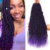ABIELIU Confezione da 8 extension finte per capelli all'uncinetto, per donne nere, per trecce all'uncinetto, per capelli da dea Locs (61 cm (confezione da 8), colore: viola