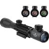 FOCUHUNTER Ottica Cannocchiale Caccia 3-9X40mm Cannocchiale Carabina Illuminato Reticolo Rosso/Verde con Integrante 11/20mm Picatinny Montaggio Rail per Balestra Airsoft Mirino
