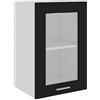 HETFTJN Credenza Soggiorno Mobile Cucina Dispensa Mobiletto Bagno Salvaspazio Mobile da Cucina - Mobile Pensile con Vetro Nero 40x31x60 cm in Legno Multistrato per Camera Da Letto Cucina Bagno Esterno