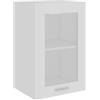 HETFTJN Credenza Soggiorno Mobile Cucina Dispensa Mobiletto Bagno Salvaspazio Mobile da Cucina - Armadio Sospeso con Vetro Bianco 40x31x60 cm Legno Multistrato per Camera Da Letto Cucina Bagno Esterno