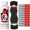 Mighty Melt Kit di rimozione adesivi, include 125 ml di solvente e raschietto in plastica multi-superficie, per pulire residui appiccicosi, etichette, adesivi e nastro adesivo da finestre, forni
