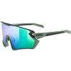 Uvex sportstyle 231 2.0, occhiali sportivi unisex, privo di appannamenti, comfort senza pressione e tenuta perfetta, moss green-black/green, one size