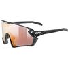 uvex sportstyle 231 2.0 P, occhiali sportivi unisex, polarizzato, privo di appannamenti, black matt/red, one size