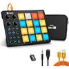 Synido TempoPAD - Dispositivo portatile per la produzione musicale, controller MIDI USB portatile per principianti con borsa da trasporto resistente, 16 beat pad retroilluminati, 4 assegnabili