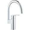 Grohe Eurosmart Miscelatore Rubinetto Monocomando Bocca Alta C Girevole 150° StarLight Cromo in Metallo per Lavello - 33202003 ,