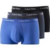 Calvin Klein Low Rise Trunk 3pk Boxer, Multicolore (Black/Blue Shadow/Cobalt Water), S (Pacco da 3) Uomo