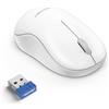 TECKNET Mouse Wireless, 3200 DPI Silenzioso Mouse Senza Fili Ottico con Ricevitore Nano USB per Laptop, MacBook, PC, Ufficio, Plug and Play, Bianco